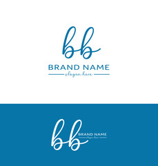 bb Letter Handwriting Signature Logo BB Logo bb icon Design - obrazy, fototapety, plakaty