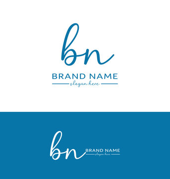 bn Letter Handwriting Signature Logo BN Logo bn icon Design