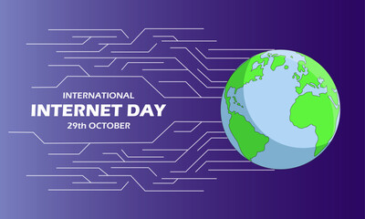 Flat Vector Illustration for International Internet Day, 29th October