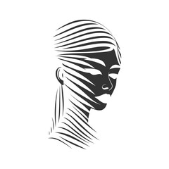 Female face silhouette. Vector illustration