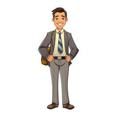 Obraz premium Cartoon business man. Vector illustration