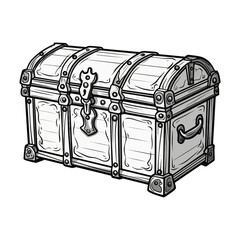 Cartoon antique trunk. Vector illustration