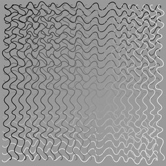 Fototapeta premium Vector abstract pattern in the form of wavy black and white lines on a gray background