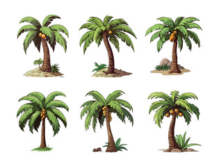 set vector a palm tree 