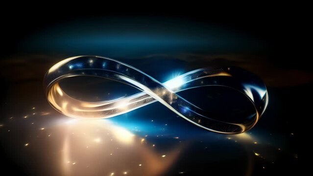 Eternal Glow of the Golden Infinity Loop, Mobius Strip, Eternal, Infinite, Eternity Rings, , Generative AI
