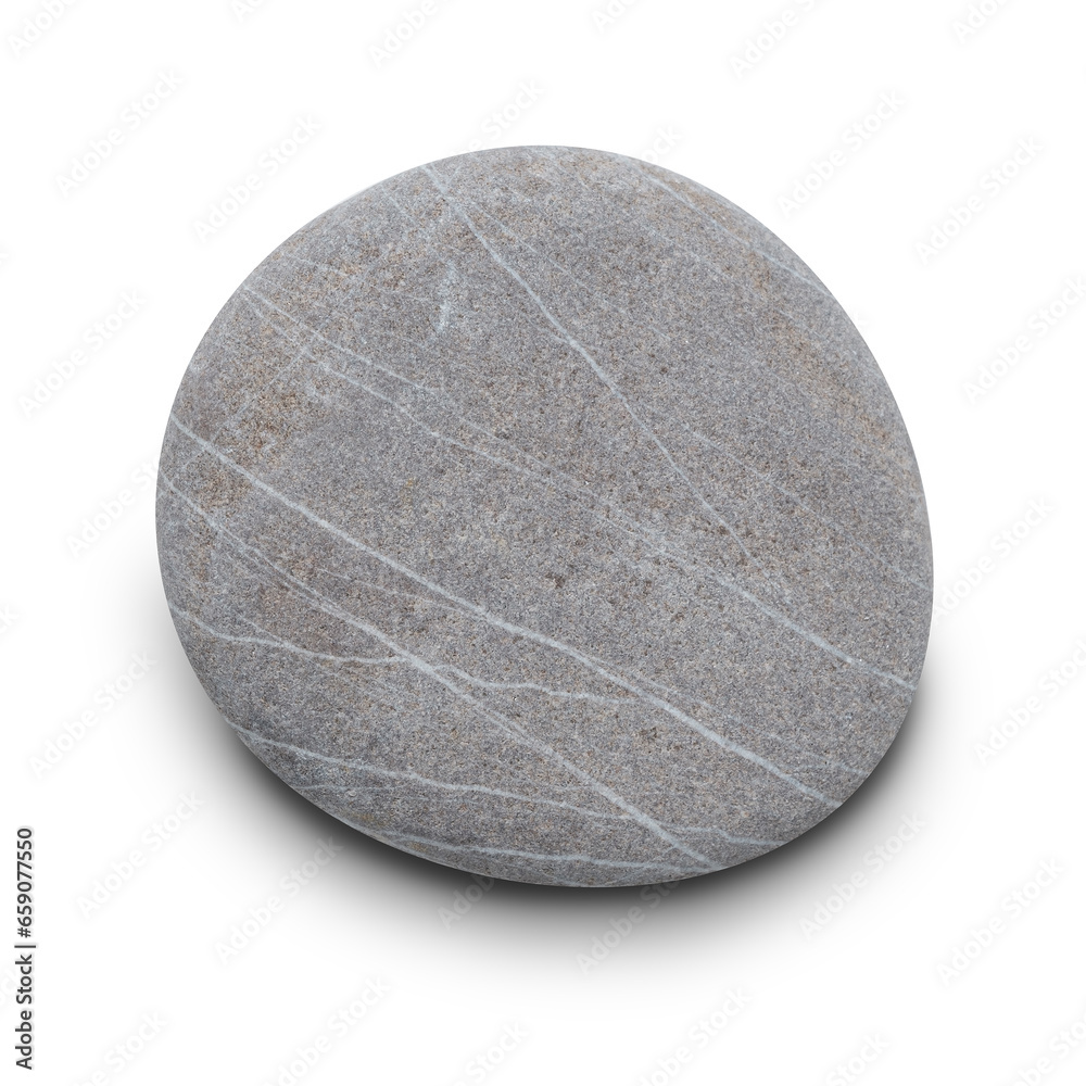 Aufkleber pebbles with scratches and patterns are isolated on a white background. clipping path