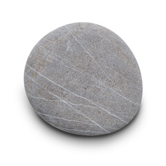 Pebbles with scratches and patterns are isolated on a white background. clipping path