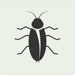 Black and white insect icon cockroach