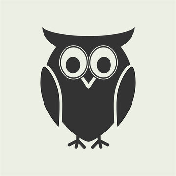 Black and white animal icon vector Format
An owl