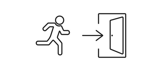  sign indicating the immediate exit. emergency aid idea.