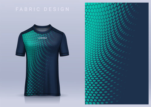 Fabric textile design for Sport t-shirt, Soccer jersey mockup for football club. uniform front view.	