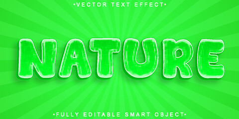 Green Cartoon Nature Vector Fully Editable Smart Object Text Effect