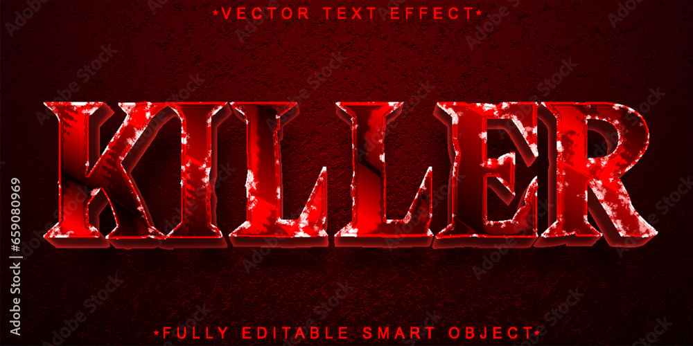 Canvas Prints red horror killer vector fully editable smart object text effect