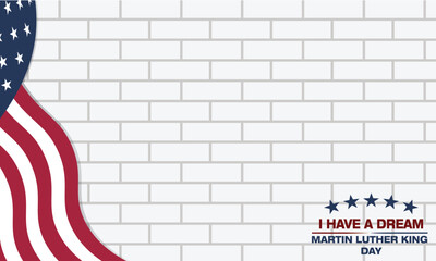 Martin Luther King Day Background with American Flag and Copy Space Area for Content with that Theme