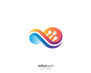 Colorful infinity technology logo gradient
