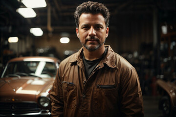 mechanic in a car repair shop