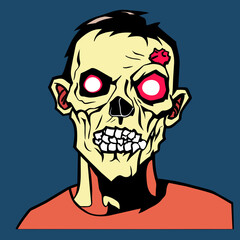 An adorable zombie cartoon character for Halloween festival. Vector