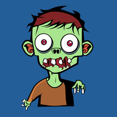 An adorable zombie cartoon character for Halloween festival. Vector