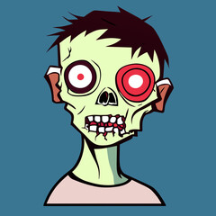 An adorable zombie cartoon character for Halloween festival. Vector