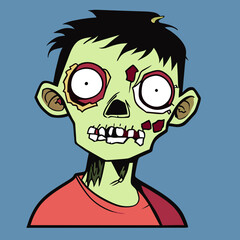An adorable zombie cartoon character for Halloween festival. Vector