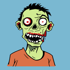 An adorable zombie cartoon character for Halloween festival. Vector