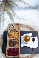 ceramics, saucer, tea, walnut, chocolate, confectionery, coffee ...