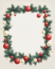 Fototapeta na wymiar christmas frame with christmas balls