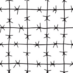  Barbed wire vector illustration.  Seamless pattern.