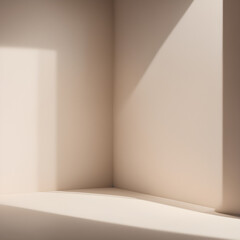 empty room with white wall, Generative AI