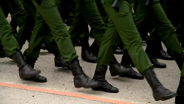 The parade of soldiers