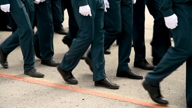 The parade of soldiers