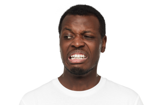Disguting! Shocked young african american man looking at something cringe