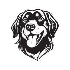 Vector head of a cute beautiful dog. vector illustration on white background