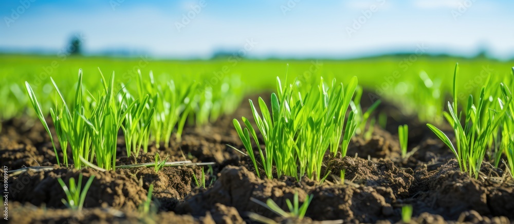 Wall mural wheat crops thrive on hungarian farms