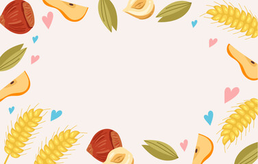 Food wheat breakfast banner sweet concept. Vector flat graphic design illustration