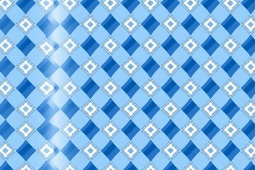 Blue checkered Bavarian pattern. Generative AI