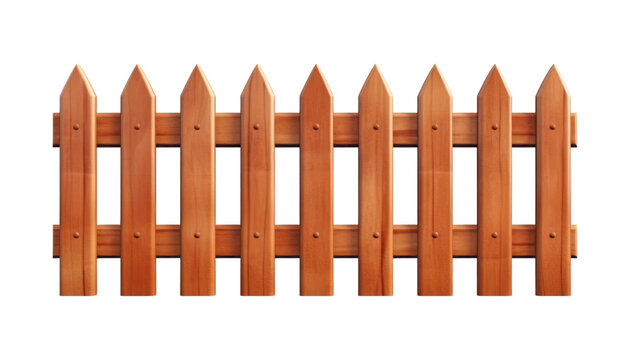wooden fence isolated on transparent background cutout