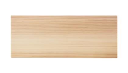wooden board isolated on transparent background cutout