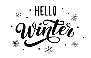 Hello winter background. Vector illustration