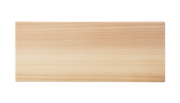 wooden board isolated on transparent background cutout