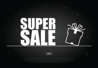 Super sale banner, poster. Sale tag. 