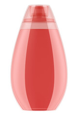 Fototapeta premium Shampoo bottle or bath foam bottle, oil bottle. Red color, 3D rendering isolated on transparent background