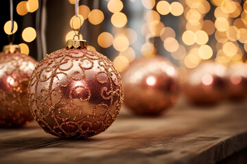 silver beige christmas balls generative ai