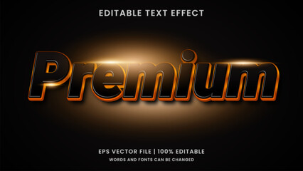 Premium black gold 3d editable text effect