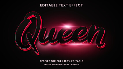 Queen pink 3d editable text effect