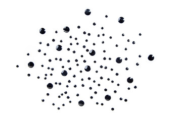 Scatter of large and small black discs  isolated over white