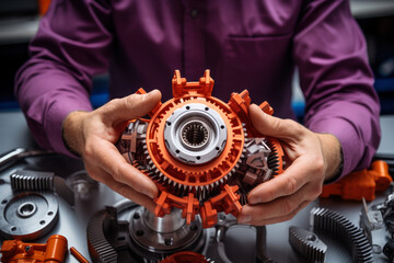 Obraz premium large gear assembly. generative ai