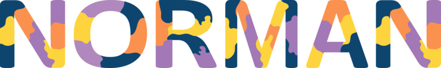 Norman Colorful 3d Abstract Text name
