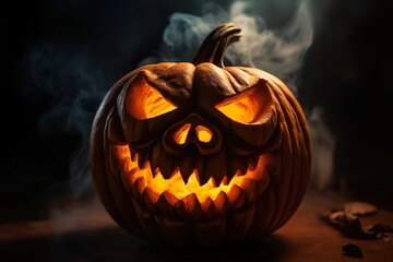 Halloween Pumpkin illustration made wit AI Generated