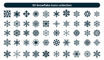 Set of Vector Snowflakes Shapes. Hipster Style Design for Labels, Badges and Icons. Winter Frozen Geometric Symbol.